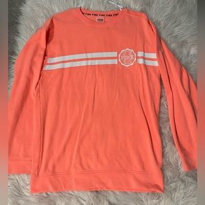 PINK Peach Crewneck with White Details
